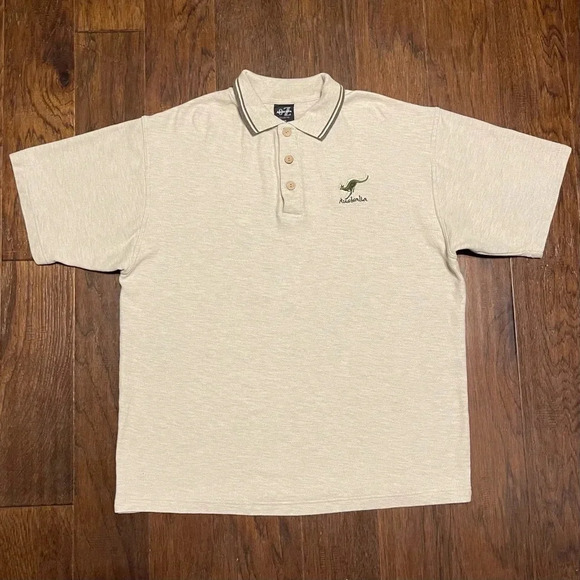 Vintage 90s Australia Kangaroo Embroidered Polo Shirt - Picture 1 of 8